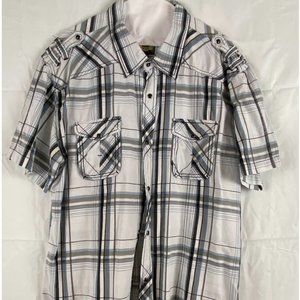 Handsome BKE Short Sleeve Button Down Shirt for Men, XXL.